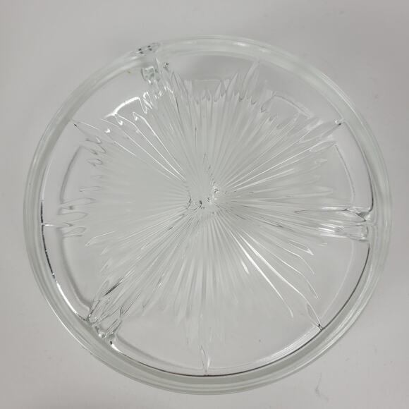 Vintage Rodney Kent Divided Glass Dish Hand Wrought Aluminum Floral Tulip Cover - Picture 14 of 16